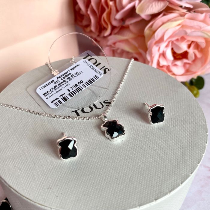 Нове срібне намисто та сережки TOUS Icon оригінал