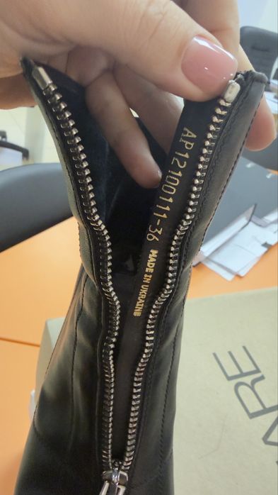 Черные кожанные ботильены