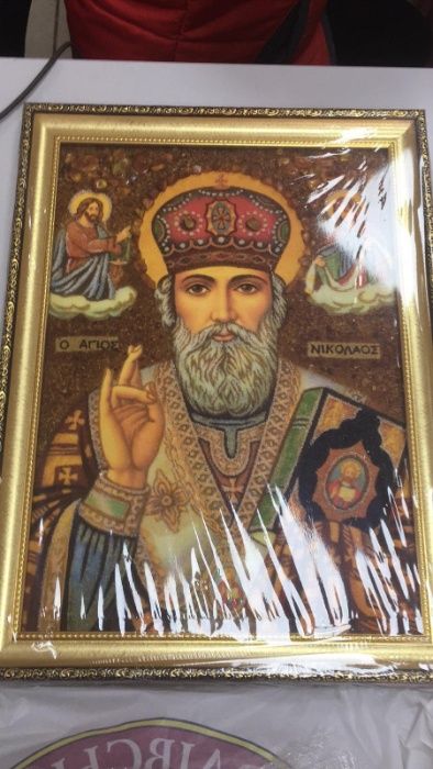 Иконы из янтаря ТАЙНАЯ ВЕЧЕРЯ картины Портрет ікони КАРТИНИ З БУРШТИНУ