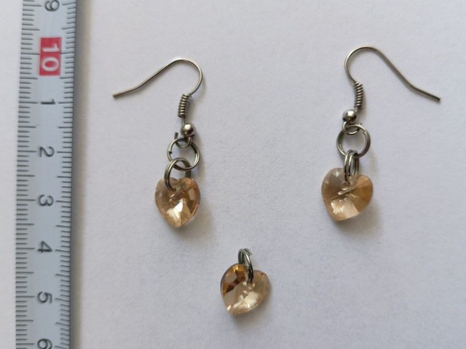 Komplet biżuterii z kryształkami Swarovski Golden Shadow AB