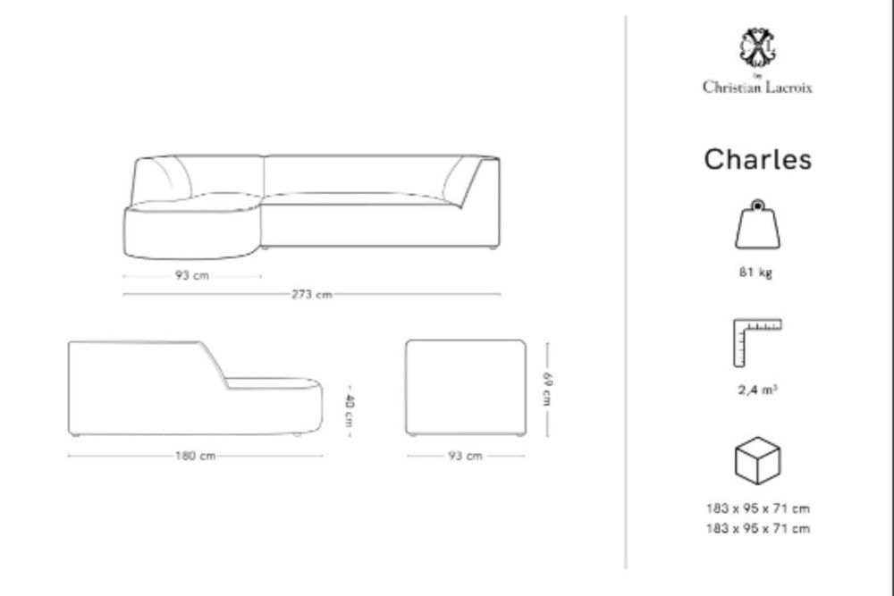 NOWY narożnik/sofa narożna 4osobowy marki CXL by Christian Lacroix