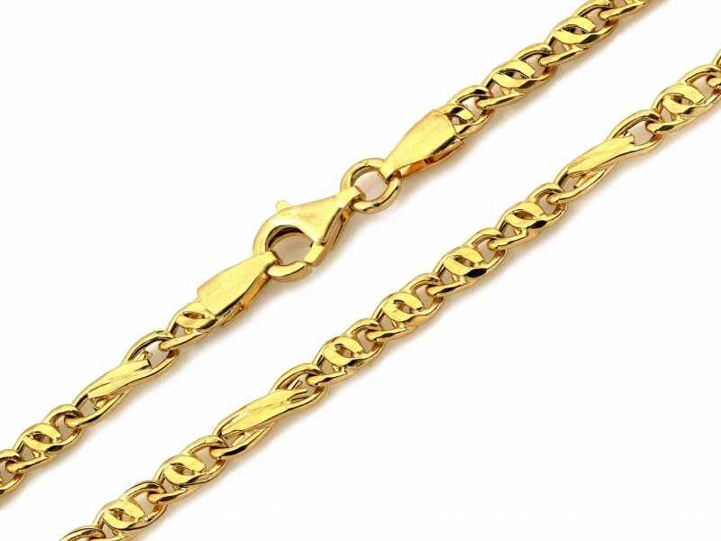 Złoty łańcuszek wzór tygrysie oko pr585