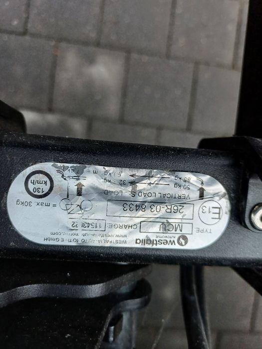 Bagażnik Westfalia na dwa rowery elektryczne lub zwykłe