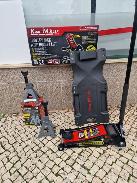 Conjunto de macaco 4 toneladas e preguiças de 3 toneladas + cama novo