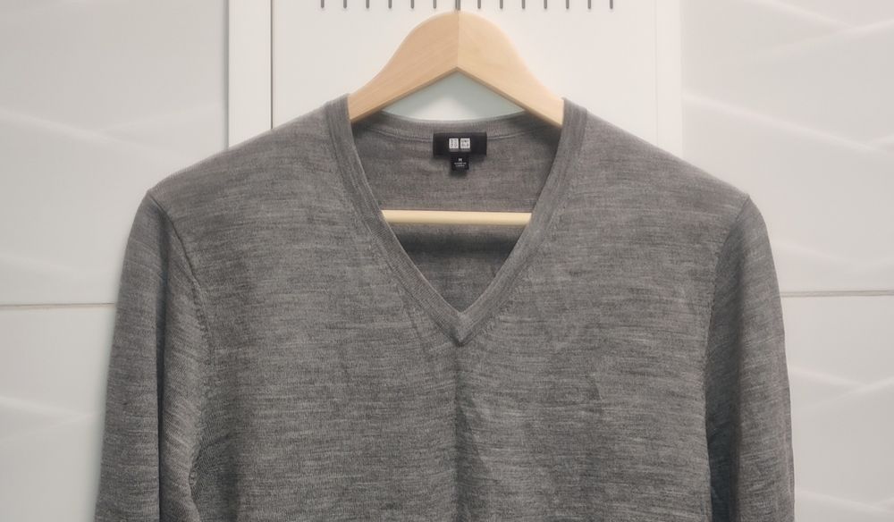 Sweter Uniqlo r. M szary 100% wełna