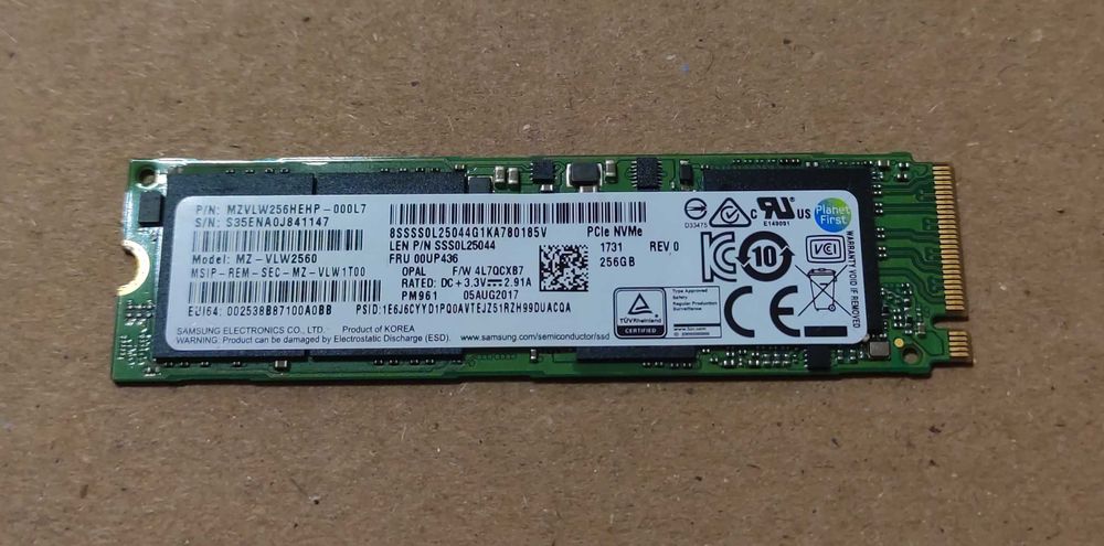 Dysk 256GB NVME M2 99% Samsung PM961 (MZ-VLW2560) | Gwarancja | Faktura VAT Marża |