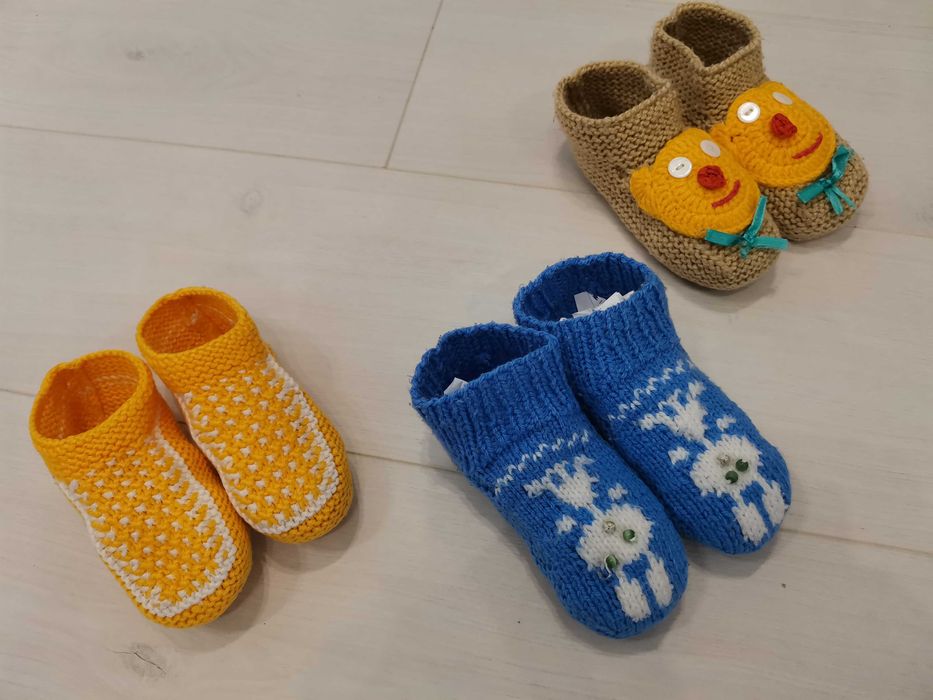 Домашние комнатные тапки, тапочки на ногу 12-13-14-15 см, вязаные