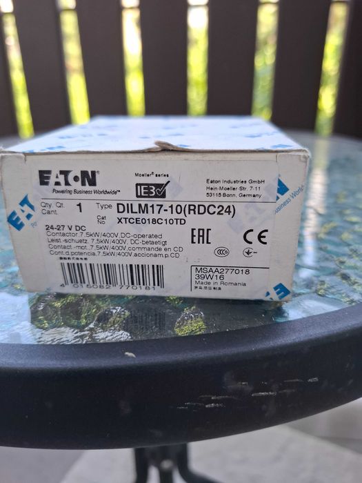 Stycznik 3 biegunowy DILM 17‑10‑24V NO x3, 24V AC 17A