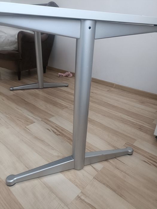 Biurko solidne białe/ szare