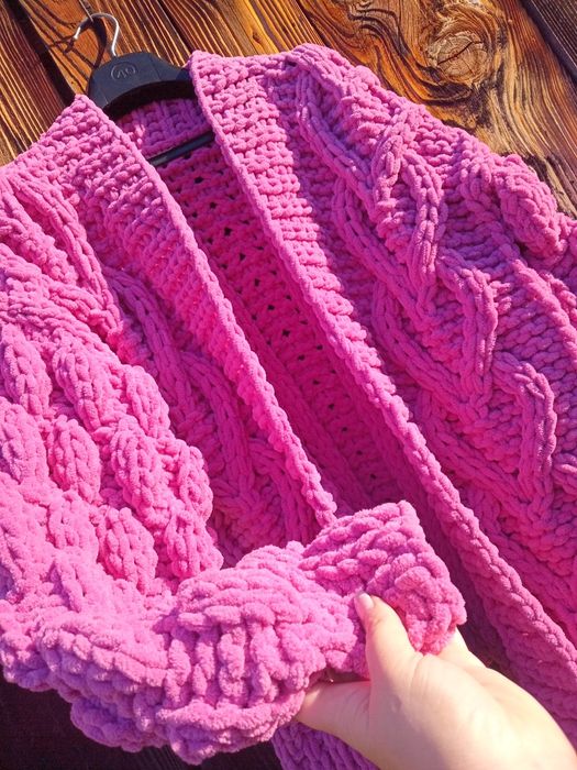 Кардиган пуффі,  плюшевий, кофта