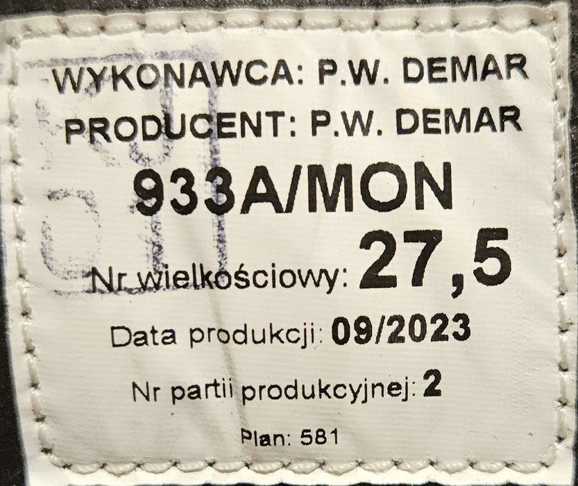 Buty wojskowe 42r 27.5 933a/mon Demar