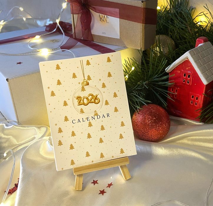 Подарунковий набір - крем-мед, настільний календар, соєва свічка, чай