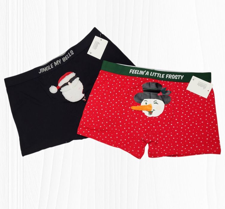 Bokserki męskie świąteczne bawełna roz.L C&A
Czarne posiadają dzwonecz