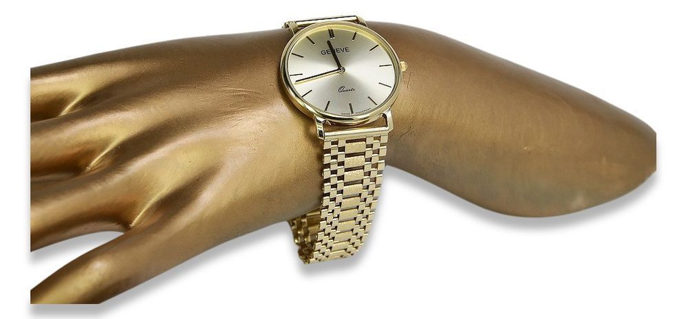 Złoty zegarek 14k 585 z bransoletą męski Geneve W mw004y&mwb001y