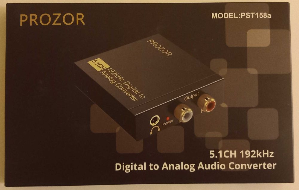 DAC PROZOR 192kHZ - 24bit : 5.1CH Digital Coaxial / Optical to RCA Stereo