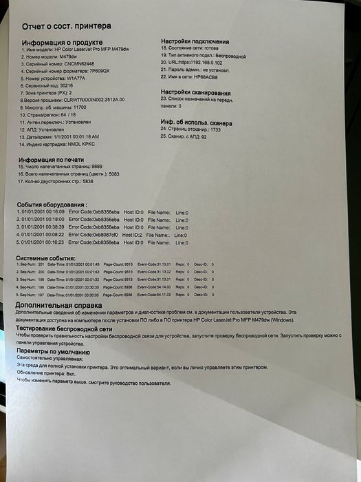 Принтер БФП HP Color LazerJet Pro MFP M479dw