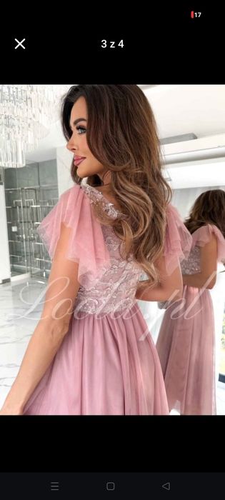 Sukienka tiulowa Loola MIDI pudrowy róż