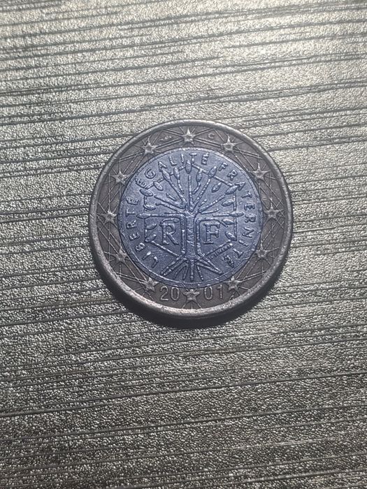 Moeda 2001 1 Euro Moeda com erro na data "0" Corte - Borda Dupla