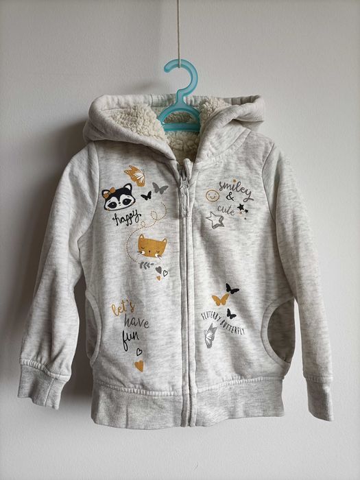 Sweterek ocieplany z kapturem Nutmeg 3-4lata 98-104cm dla dziewczynki