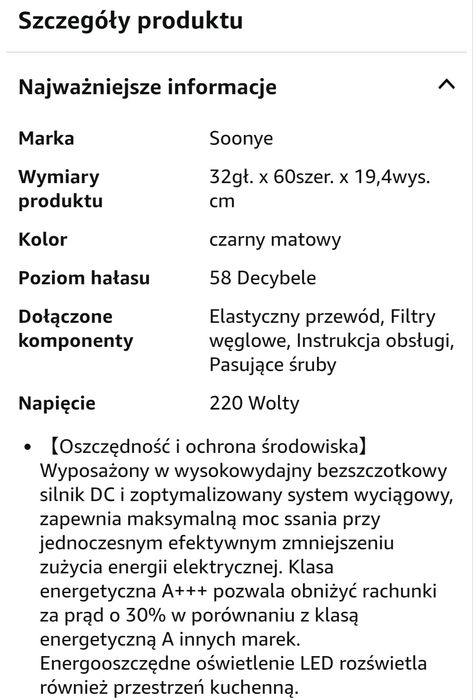 Okap kuchenny nowy