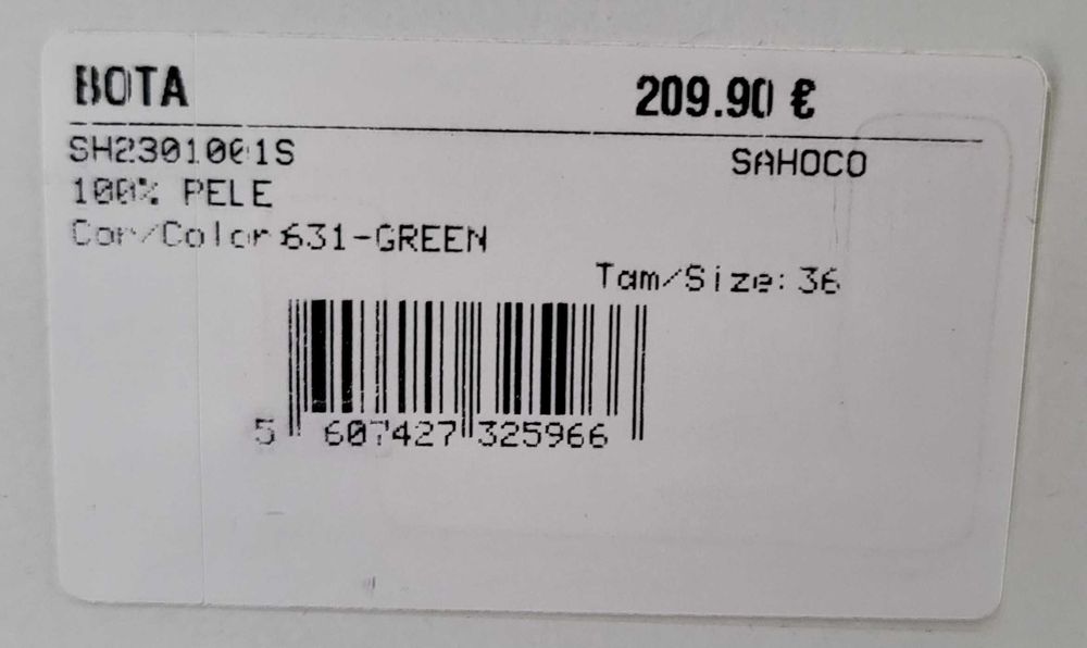 Botas Altas de Tacão Sahoco, Verdes, Tamanho 36, Originais, Novas