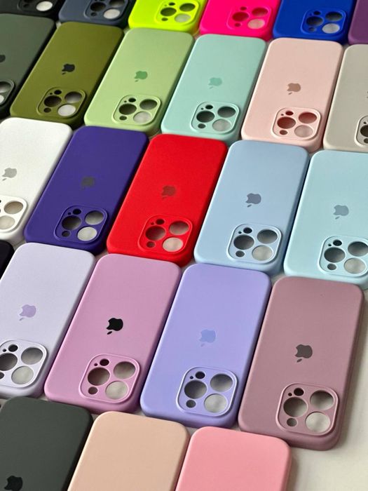 Чехол iphone 15 pro max та інші Silicone Case | Закрита камера Айфон
