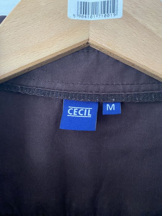 Damska dłuższa koszula tunika kieszonki podwijane rękawy przeszycia