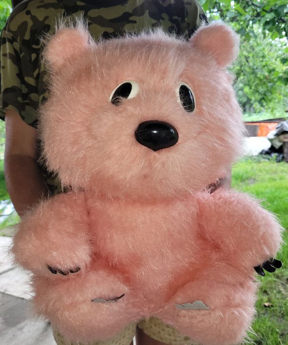 Мягкая розовая игрушка медведь винни пух