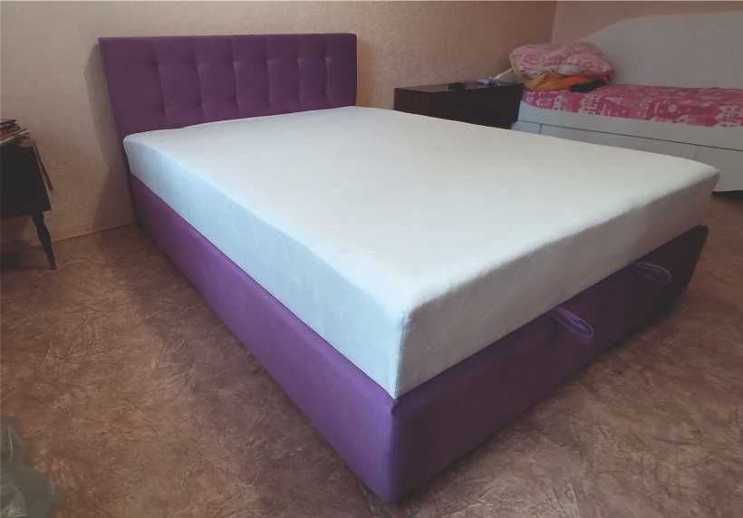 Кровать "Кира" кремовый с современным дизайном. Ліжко, Доставка занос