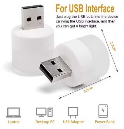 Lâmpadas LED com plugue USB
