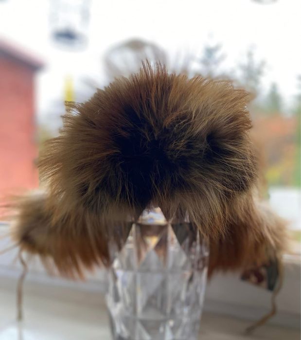 Czapka uszatka, skora i naturalne futro