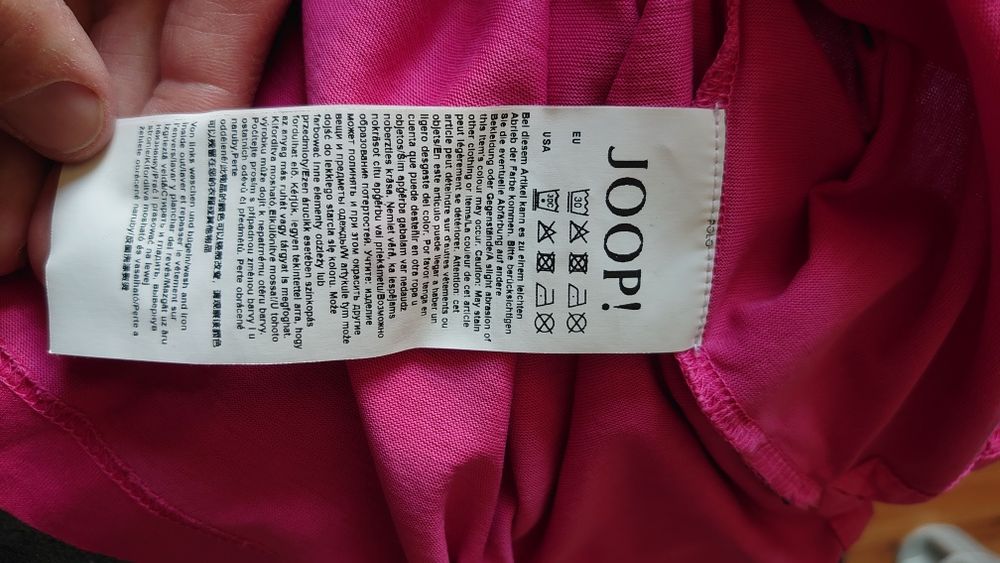 Joop! Polo Męskie M fuksja róż Bawełna merceryzowana mercerized błyszc