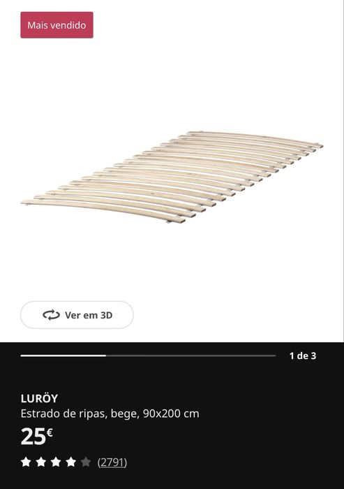 Cama Malm IKEA 90x200