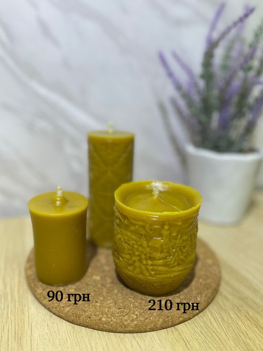 Свічки з натурального бджолиного воску