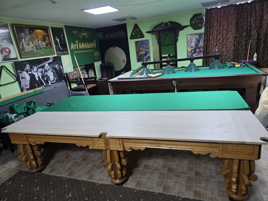 Бильярд.Бильярдный стол 10ф в идеале после реставрации с комплектацией