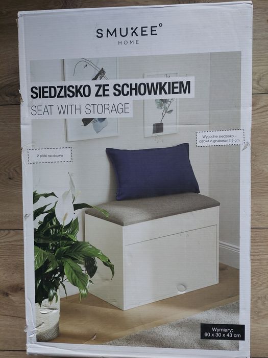 Siedzisko ze schowkiem do przedpokoju skrzynia do wiatrolapu