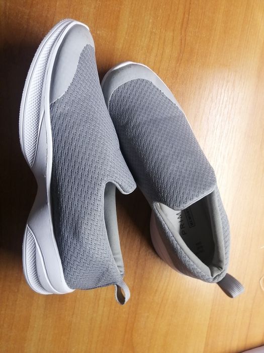Женские лёгкие серые кроссовки мокасины кеды 35.5-36 р.