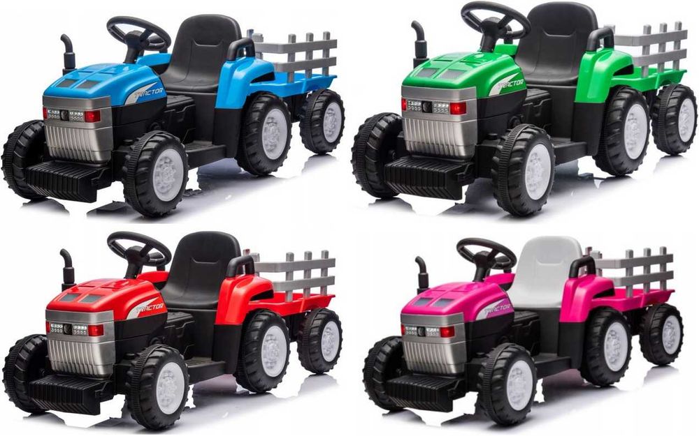 TRAKTOR NEW HOLLAND Ciągnik Elektryczny Naczepa Auto Akumulator ŚWIATŁA LED PILOT DZIECI