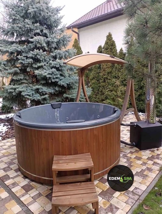 Спа купель с джакузи! Чан на дровах! Уличное джакузи! Виробник!