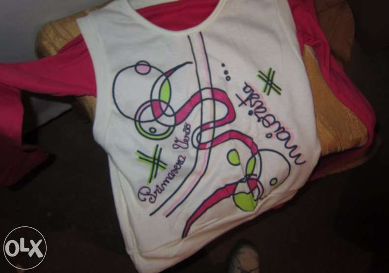 Camisola de Menina Maiorista 12 anos 2 peças - camisola Rosa Escuro e