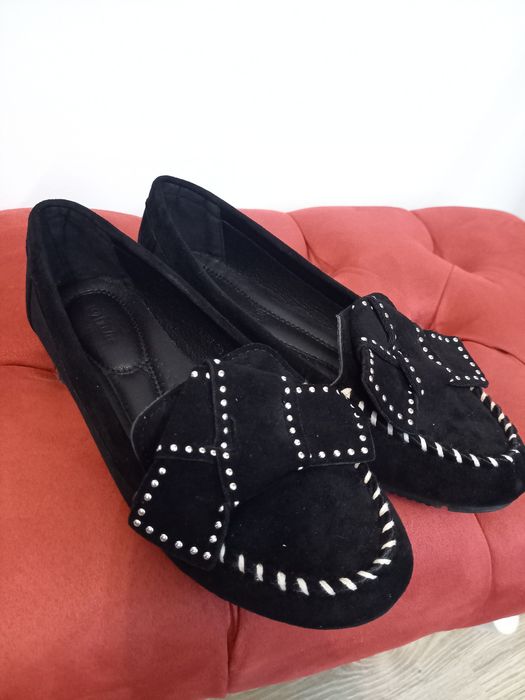 Buty, baleriny, mokasyny, czułenka czarne DeeZee roz. 39