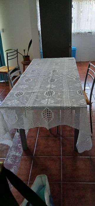 Toalha retangular de crochet