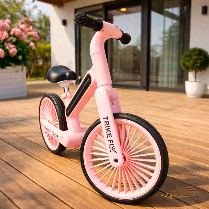 Rowerek Biegowy Trike Fix Glow Różowy Rama LED