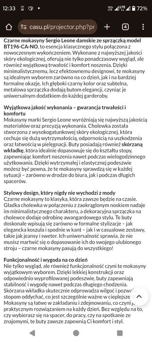 Czarne mokasyny damskie Sergio Leone 36