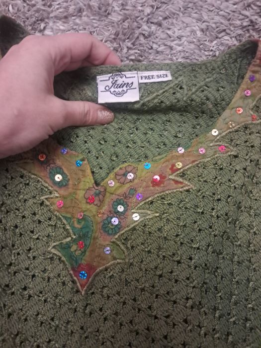 Zielone ponczo Jains