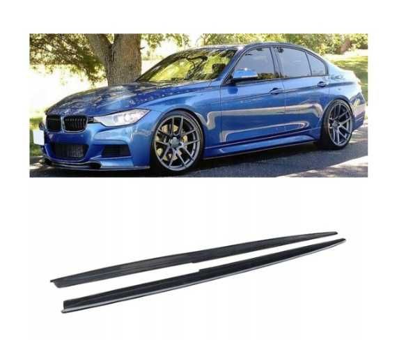 Dokładki Listwy Pod Progi BMW F30 F31 CZARNY POŁYSK / CARBON