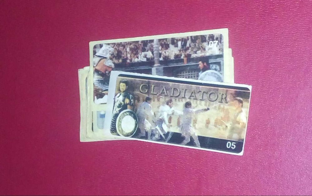 Наклейки из жвачки GLADIATOR ,HULK.