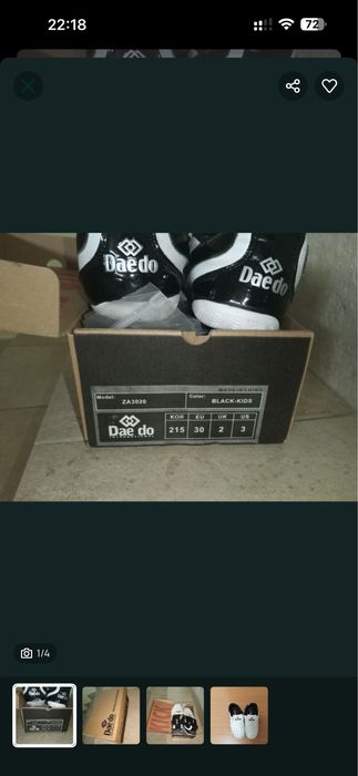 Sapatilhas taekwondo tamanho 30