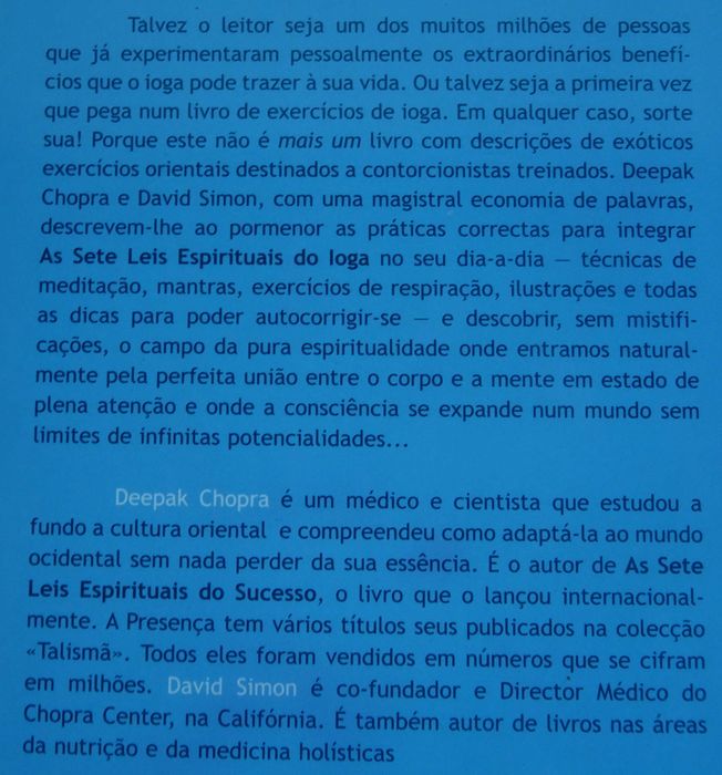 As Sete Leis Espirituais do Ioga de Deepak Chopra e David Simon