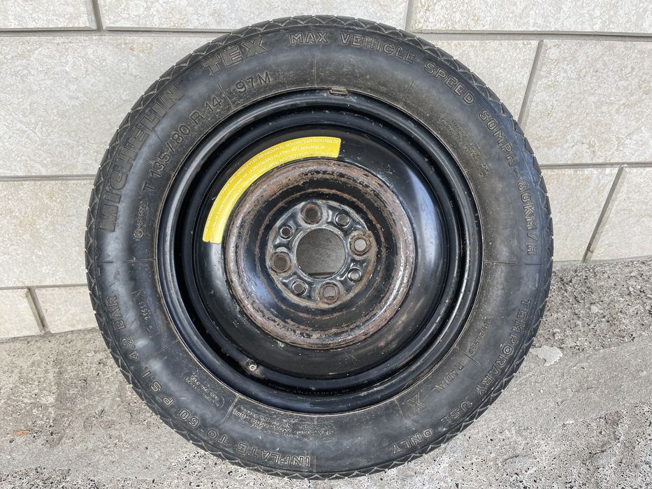 Запасне колесо, докатка, костиль 135/80R14 на 4 болта